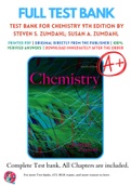 Test Bank For Chemistry 9th Edition by Steven S&period; Zumdahl&semi; Susan A&period; Zumdahl 9781285600734 Chapter 1-22 Complete Guide&period;