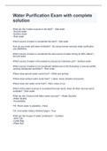 Water Purification Exam with complete solution