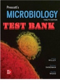 TEST BANK for Prescott's Microbiology 12th Edition, by Joanne Wille,  Kathleen Sandman and Dorothy Wood.  ISBN10: 1264088396 | ISBN13: 9781264088393. All Chapters 1-42. (Complete Download).