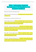 WGU - Information Systems  Management C724 Questions and  Answers Graded A