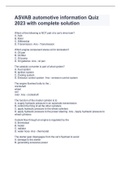 ASVAB automotive information Quiz 2023 with complete solution