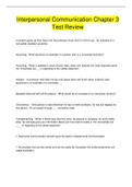 Interpersonal Communication Chapter 3  Test Review