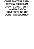 COMP 200 TEST BANK REVIEW 2023 EXAM UPDATE CHAPTER 1 - 16 ATHABASCA UNIVERSITY GRADE BOOSTING SOLUTION 