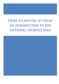 FINAL EXAM FOR&colon; IS-700&period;B&colon;  AN INTRODUCTION TO THE  NATIONAL INCIDENT MAN