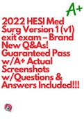 2022 HESI Med Surg Version 1 &lpar;v1&rpar; exit exam &ndash; Brand New Q&As&excl; Guaranteed Pass w&sol;A&plus; Actual Screenshots w&sol;Questions & Answers Included&excl;&excl;&excl;