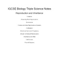 IGCSE Biology Triple Notes (Reproduction and Inheritance) EDEXCEL