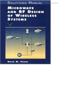 Solutions Manual for Microwave and RF Design of Wireless of Wireless Systems by David M. Pozar