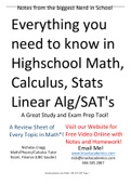 Math Calculus Statistics Probability Linear Algebra SAT's Notes & Examples