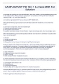 AANP AGPCNP PSI Test 1 & 2 Quiz With Full  Solution