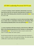 RN 2019 Leadership ATI.docx Questions With Correct Answers 100% Verified