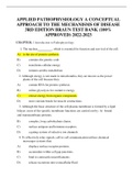 APPLIED PATHOPHYSIOLOGY A CONCEPTUAL APPROACH TO THE MECHANISMS OF DISEASE 3RD EDITION BRAUN TEST BANK &lpar;100&percnt;  APPROVED&rpar; 2022-2023
