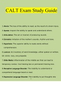 C&period;A&period;L&period;T Exam Study Guide&period;docx Questions With Correct Answers 100&percnt; Verified