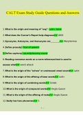 CALT Exam Study Guide 400que&period; Questions With Correct Answers 100&percnt; Verified