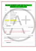 WALDEN UNIVERSITY NURS 6501 Final Exam | 4 VERSIONS 2023 COMPILATION