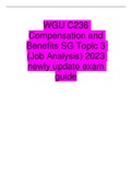 WGU C236 Compensation and Benefits SG Topic 3 &lpar;Job Analysis&rpar; 2023 newly update exam guide