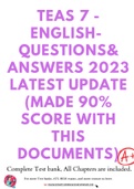 TEAS 7 -English - Questions&Answers 2023 Latest Update (Made 90% Score with this documents)