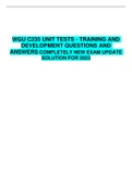 WGU C235 UNIT TESTS - TRAINING AND DEVELOPMENT QUESTIONS AND ANSWERS COMPLETELY NEW EXAM UPDATE SOLUTION FOR 2023 