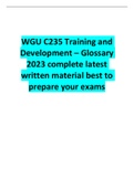 WGU C235 Training and Development – Glossary 2023 complete latest written material best to prepare your exams