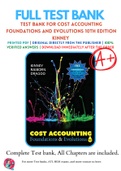 Test Bank For Cost Accounting Foundations and Evolutions 10th Edition Kinney 