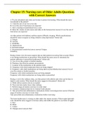 Chapter 15&colon; Nursing care of Older Adults