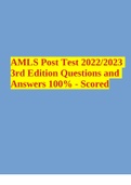 AMLS Post Test 2022&sol;2023 3rd Edition Questions and Answers 100&percnt; - Scored