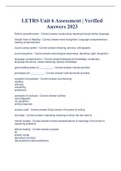 LETRS Unit 6 Assessment | Verified Answers 2023