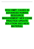 WGU HMP1 CASES IN ADVANCED HUMAN RESOURCE MANAGEMENT NEW EXAM PRACTICE UPDATE SOLUTION 2023 NEW MATERIAL 