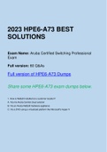 2023 HPE6-A73 BEST SOLUTIONS 