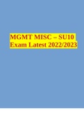 MGMT MISC – SU10 Exam Latest 2022/2023