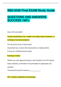 NSG 6330 Final EXAM Study Guide   QUESTIONS AND ANSWERS SUCCESS 100&percnt; 