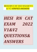 HESI RN CAT 2022 EXAM V1 & V2 VERIFIED ANSWERS  