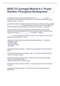 BIOD 121 &lpar;portage&rpar; Module 6&period;1&colon; Proper Nutrition Throughout Development &lpar;Latest 2023&sol;2024&rpar; Verified Answers 