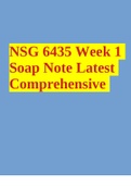 NSG 6435 Week 1 Soap Note Latest Comprehensive