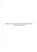 Prophecy- Core Mandatory Part II &lpar;Nursing&rpar; Questions And Answers 2023&sol;20243