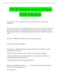 FTCE Subject area k-6 Test  With Solution