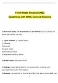 Field Waste Disposal 2023 Questions with 100&percnt; Correct Answers
