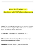 Water Purification  2023 Questions with 100&percnt; Correct Answers