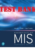 Test Bank for Essentials of MIS, 14th Edition, Kenneth C. Laudon Jane P. Laudon. All 12 Chapters. (Complete Download). 345 Pages