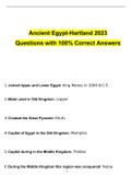 Ancient Egypt-Hartland 2023 Questions with 100&percnt; Correct Answers