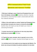 APha Immunization Final Exam.docx  Questions with 100% Correct Answers UPDATED 2022