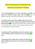 APhA Immunization Self-Study Exam.docx  Questions with 100% Correct Answers UPDATED 2022