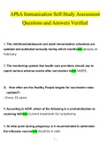 APhA Immunization Self-Study Assessment.docx  Questions with 100% Correct Answers UPDATED 2022