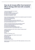 How do all viruses differ from bacteria&quest;&lpar;Micro biology 2023 test with complete solution&rpar;