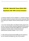 CON 200 - Mods 6&7 Exam (DAU) 2023 Questions with 100% Correct Answers