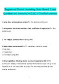Dental Assisting State Board Exam.docx Questions with 100% Correct Answers UPDATED 2022