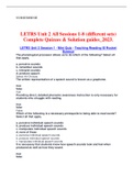 LETRS Unit 2 All Sessions 1-8 (different sets) Complete Quizzes & Solution guides_2023.
