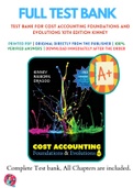 Test Bank For Cost Accounting Foundations and Evolutions 10th Edition Kinney