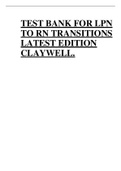 TEST BANK FOR LPN TO RN TRANSITIONS LATEST EDITION CLAYWELL