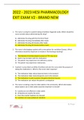 2022 - 2023 HESI PHARMACOLOGY EXIT EXAM V2 BRAND NEW 2022