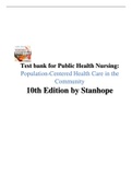 Test bank for Public Health Nursing Population-Centered Health Care in the Community 10th Edition by Stanhope